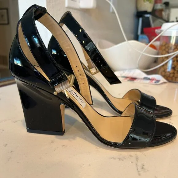 Jimmy Choo Edina Black Patent Leather heel - Picture 3 of 7